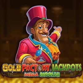Gold Factory Jackpots Mega Moolah game by Aurum Signature Studios – logo hosted on 10CRIC Casino