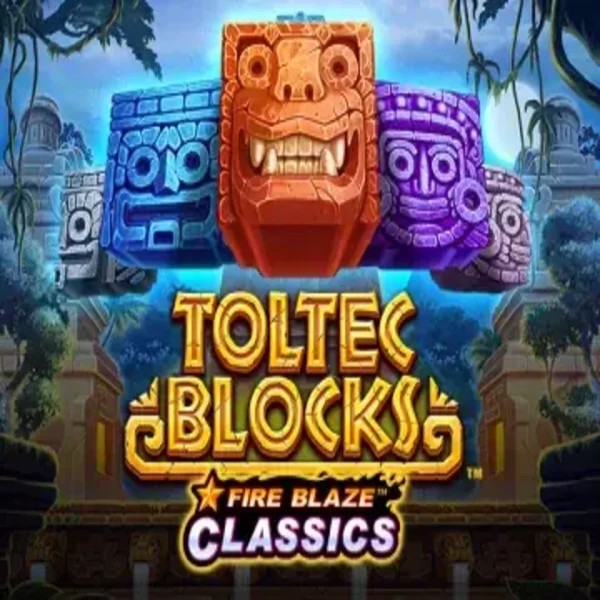 Fire Blaze: Toltec Blocks slot logo by Rarestone Gaming at 10CRIC Casino